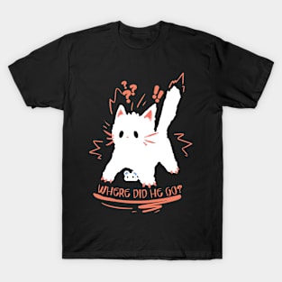 Startled cat White T-Shirt